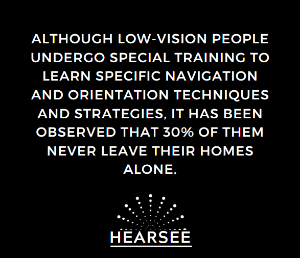 Hearsee photo explaining that 30% of low vision people never leave home