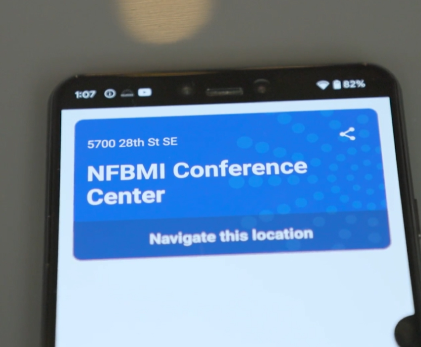 Demo on phone screen to NFBMI Conference Center