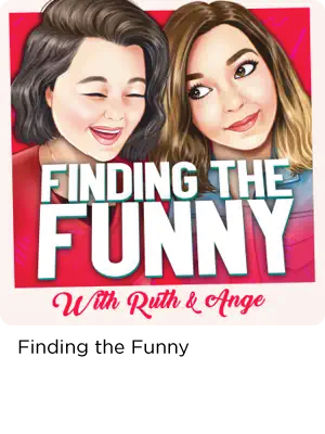 Finding the Funny podcast cover with two women smiling.