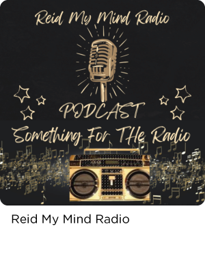 Reid My Mind Radio podcast cover in black and gold.